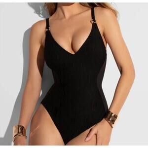 TA3 Plungey Ring Black One-Piece Corset Lace Up XS X-LONG